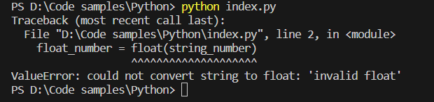 output of float function with non-floating value