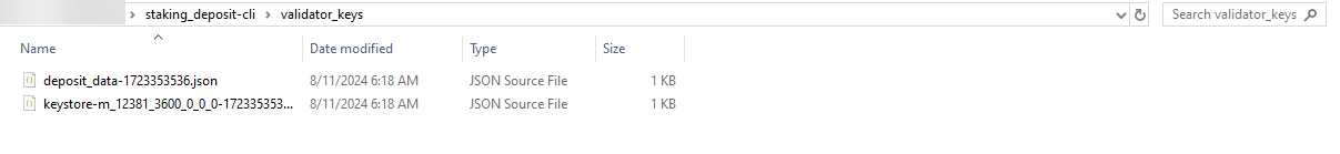 Validator key files
