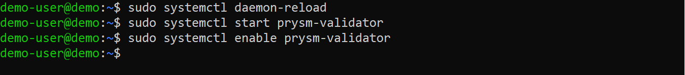 Start validator service