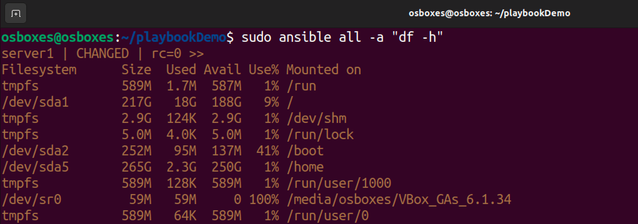 disk usage command