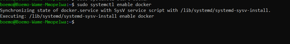 Enabling Docker on boot