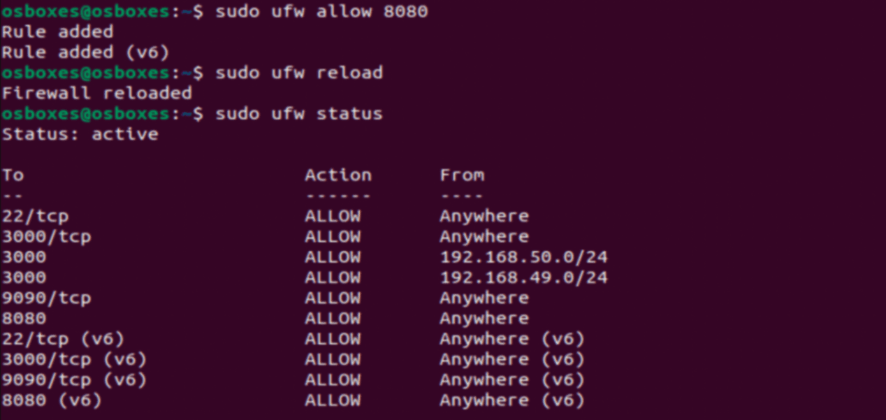 Change firewall status