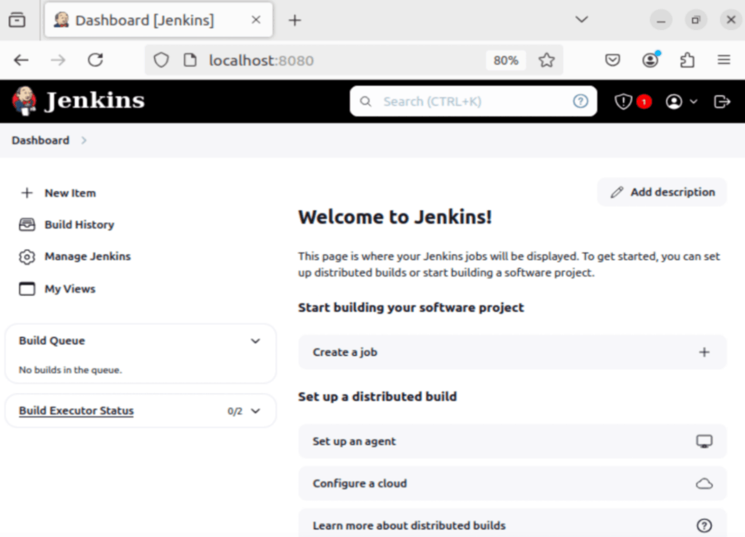 Jenkins dashboard