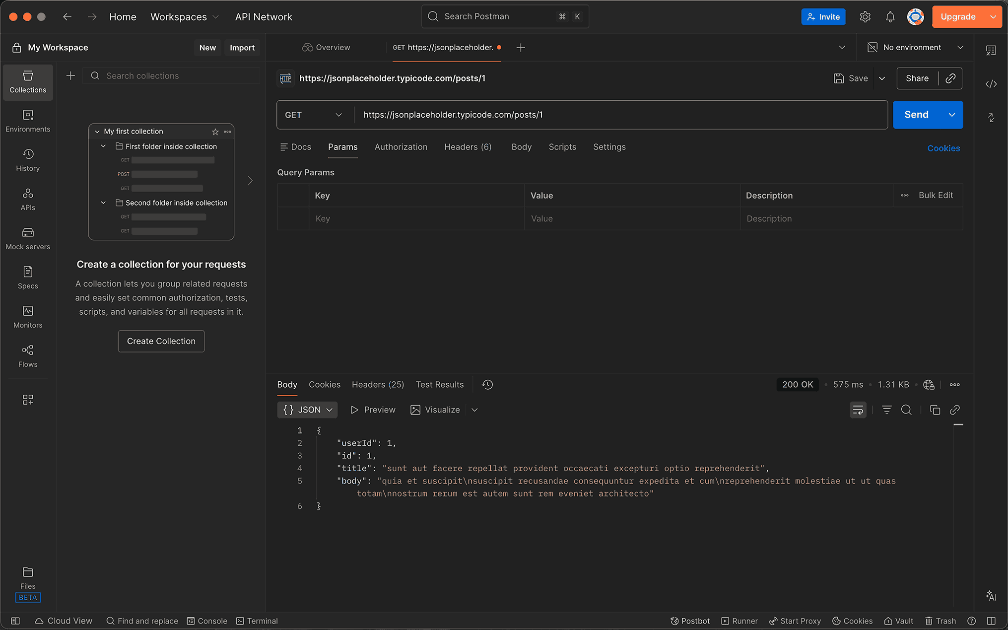 Creating a simple GET request
