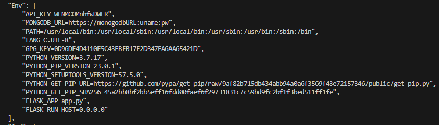 set environment variables - env