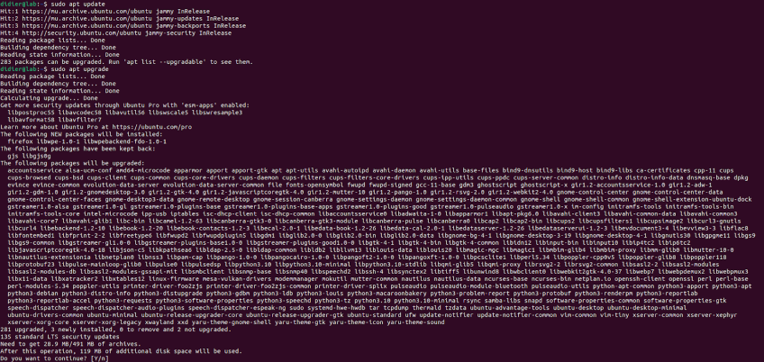 apt update and apt upgrade