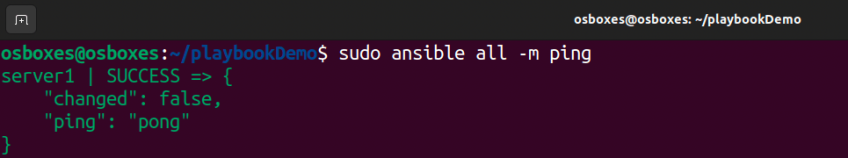ansible ping command