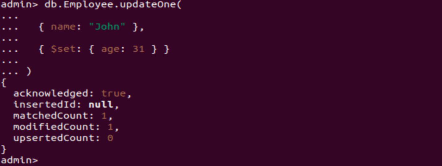 Update documents in mongodb