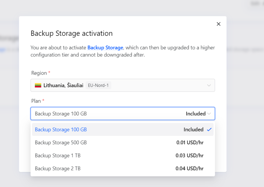 Backup storage