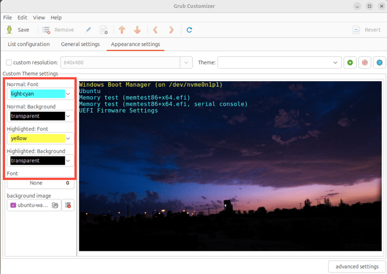 preview-of-appearance-settings-grub-customizer