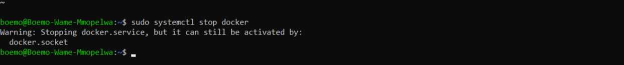 Stopping Docker