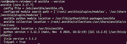 ansible version
