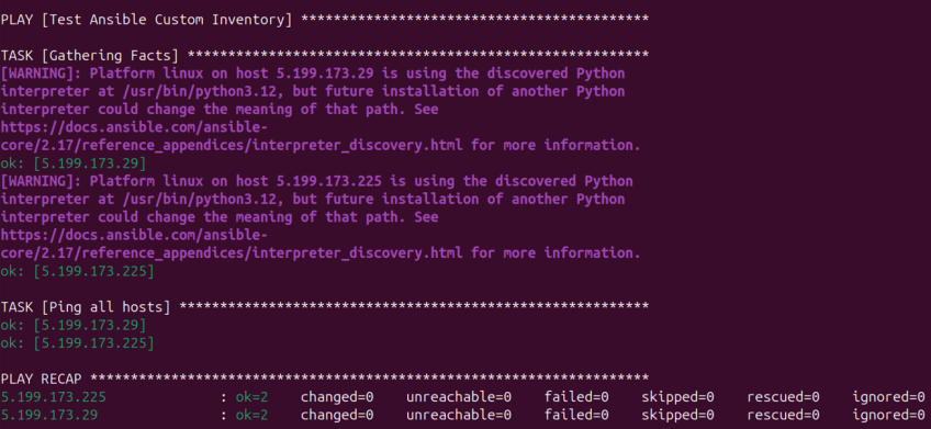 testing ansible
